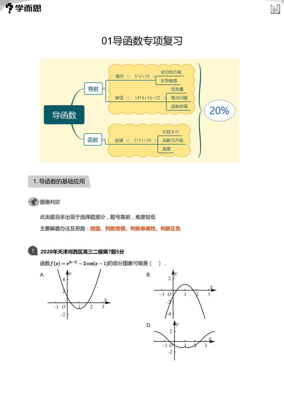 01导函数专项复习(教师版).pdf 第 1 页