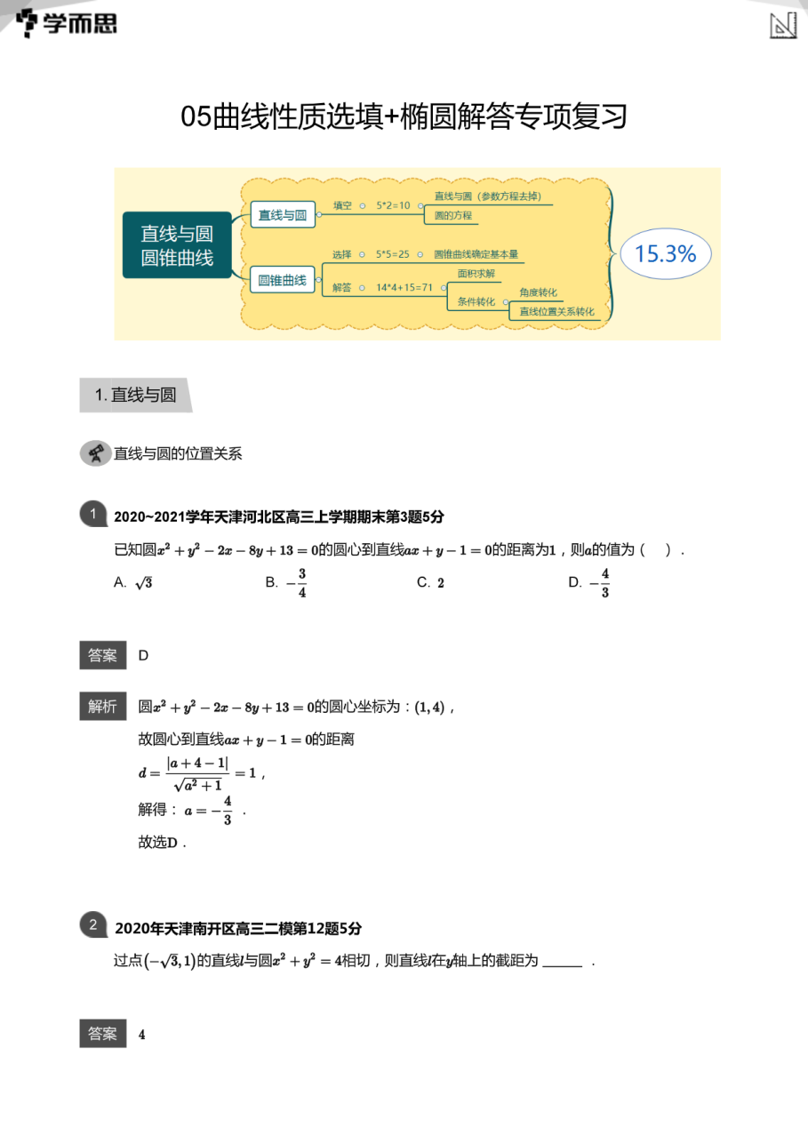 05曲线性质选填+椭圆解答专项复习(教师版).pdf 第 1 页