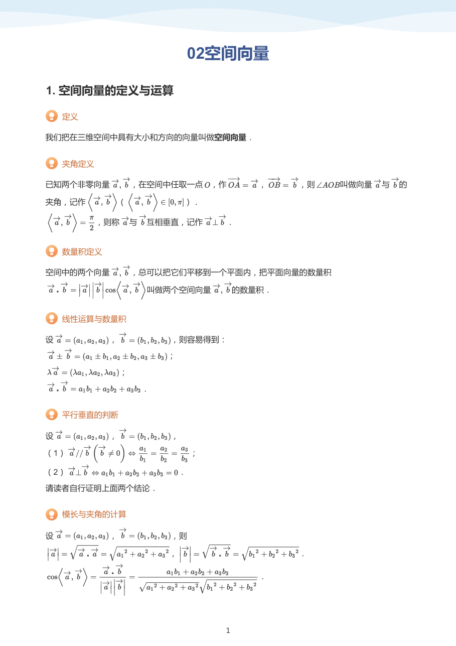 02空间向量(教师版).pdf 第 1 页